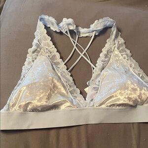Victoria's Secret Velvet Lace Bralette - Silver